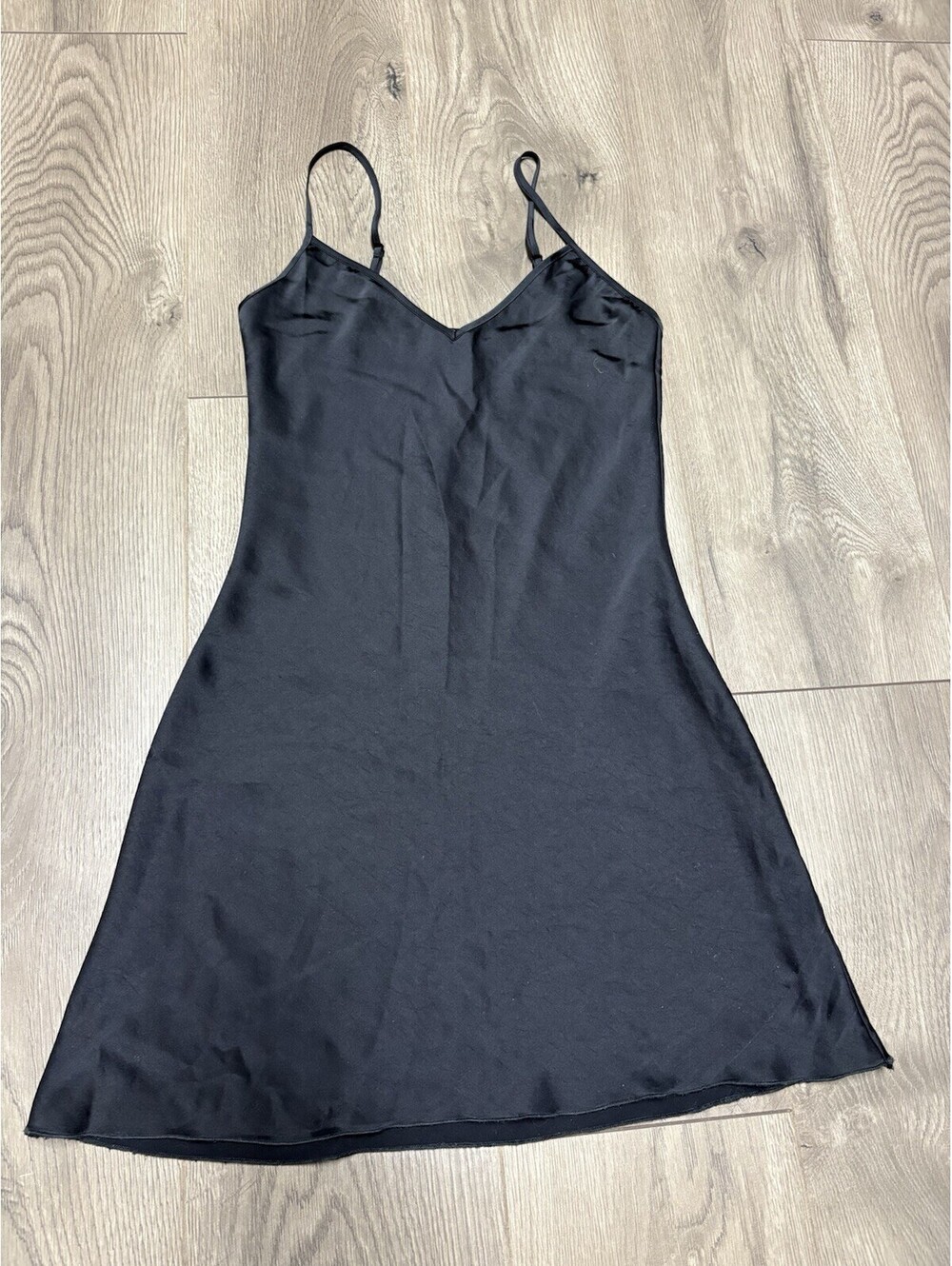 Wilfred Free Aritzia Minimalist Black Mini Slip Dress Size 2XS